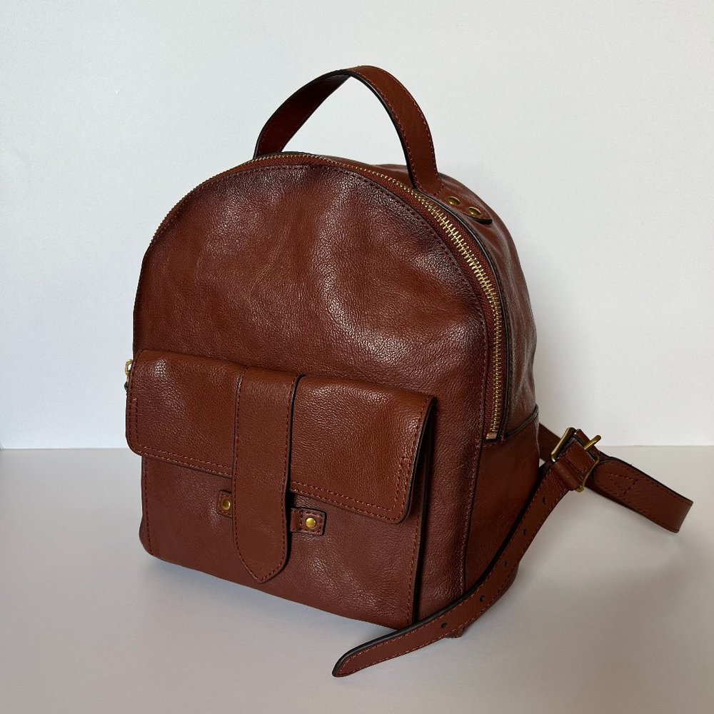 Frye Domed Front Flap Brown Leather Mini Backpack